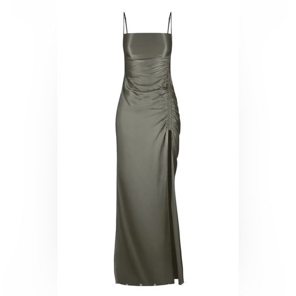 NWT - Shona Joy - LA LUNE RUCHED MAXI DRESS - OLIVE - Size 4 - Picture 7 of 7
